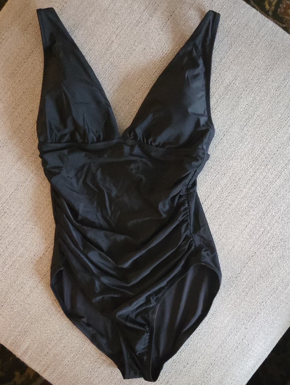 J. Crew Black One-Piece Bathingsuit with V-Neck